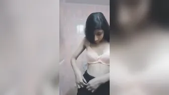Desi GF Going Topless Smiling For Her BF Only