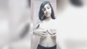 Desi GF Going Topless Smiling For Her BF Only