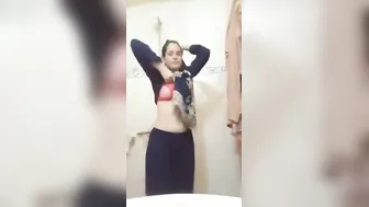 Tall GF Stripping Naked In Bathroom Caught On Camera