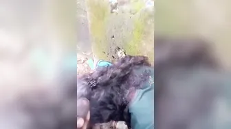 GF Giving Outdoor Blowjob And Showing Her Ass