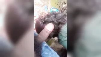 GF Giving Outdoor Blowjob And Showing Her Ass