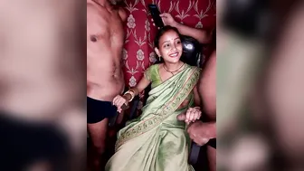 Indian Slut Handling Two Cocks At Once In Threesome