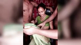 Indian Slut Handling Two Cocks At Once In Threesome