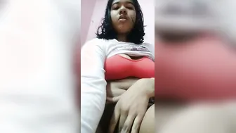 Village GF Showing Off Her Hairy Pussy Up Close