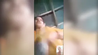Cheating Wife Showing Her Milky Boobs To Lover On Camera