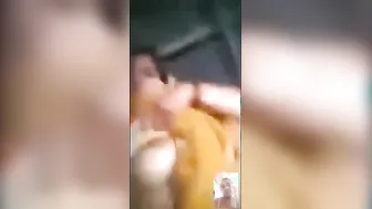 Cheating Wife Showing Her Milky Boobs To Lover On Camera