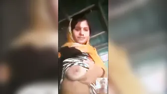 Cheating Wife Showing Her Milky Boobs To Lover On Camera