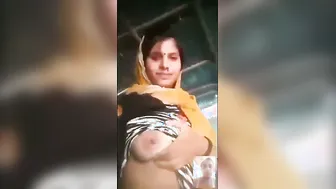 Cheating Wife Showing Her Milky Boobs To Lover On Camera