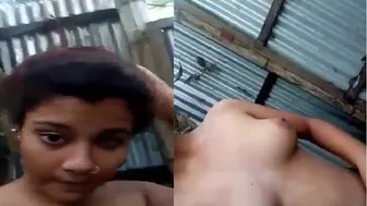 Village Babe Showing Off Her Soft White Boobs For Her Man Only