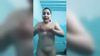 Mature Aunty Showering Naked Filmed Through Window