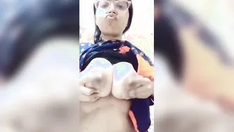 Busty Bengali Babe Showing Off Her Big Natural Tits On Camera