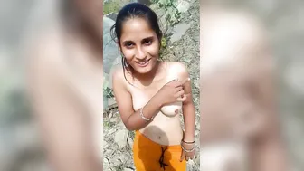 Fair Boobed Babe Getting Wild Outdoors In Indian Fields Caught