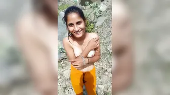 Fair Boobed Babe Getting Wild Outdoors In Indian Fields Caught