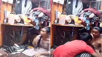 Tailor Pressing And Sucking Her Boobs Inside His Shop Secretly