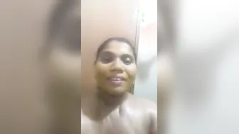 Telugu Aunty Showing Off Curves During Private Bathing Moment