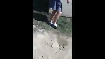 Teen GF Busted Having Risky Outdoor Sex With Boyfriend