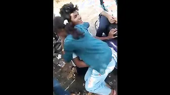 College Lovers Caught Kissing And Groping In The Open Field