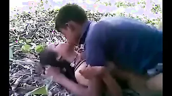 Indian College Girl Enjoying Threesome Fun In The Fields