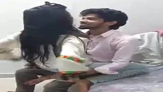 College Lovers Making Out Passionately In Her Hostel Room