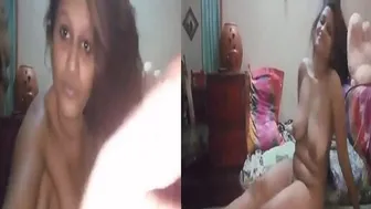 Shy Desi Girl Recording Herself Naked In Bedroom Alone