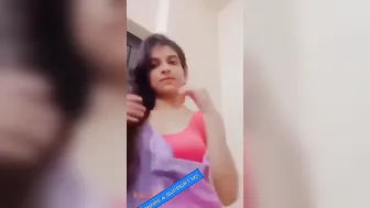 College Babe Teasing With Her Perky Tits In Bathroom Selfie