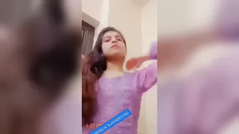 College Babe Teasing With Her Perky Tits In Bathroom Selfie