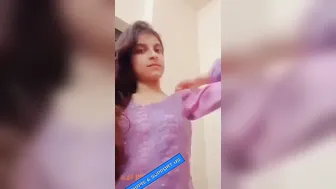 College Babe Teasing With Her Perky Tits In Bathroom Selfie
