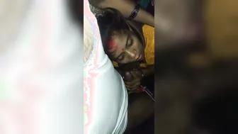 Wife Giving Sloppy Head Before Getting Fucked In Their Bedroom