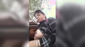 Busty GF Sucking Mine Outdoors In The Open Field Amateur