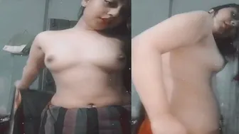 Sexy GF Doing Hot Striptease Revealing Perfect Boobs