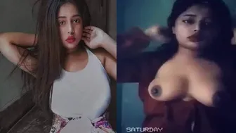 Busty Babe Showing Off Her Massive Tits In Private Desi Clip