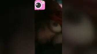 Smiling Babe Getting Naked During Video Call With Boyfriend