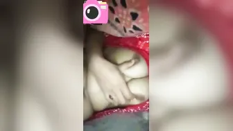 Smiling Babe Getting Naked During Video Call With Boyfriend