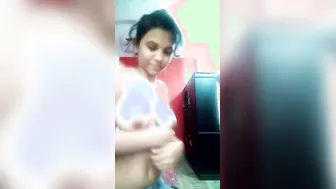 Desi Girl Removing Her Bra Revealing Her Milky Soft Boobs