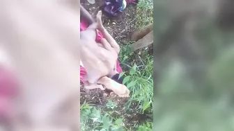 GF Getting Pounded Outdoors In Hidden Forest Location