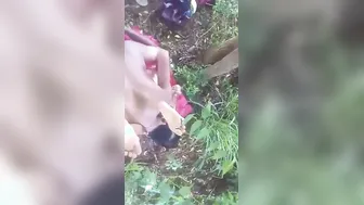 GF Getting Pounded Outdoors In Hidden Forest Location