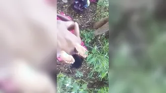 GF Getting Pounded Outdoors In Hidden Forest Location