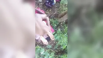 GF Getting Pounded Outdoors In Hidden Forest Location