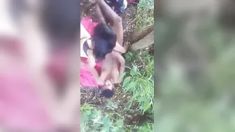 GF Getting Pounded Outdoors In Hidden Forest Location