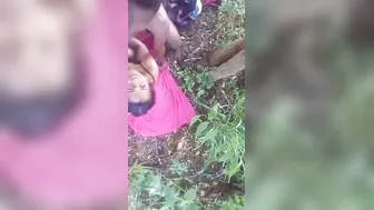 GF Getting Pounded Outdoors In Hidden Forest Location