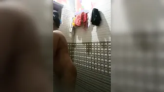Naked Girl Recording Herself Bathing And Touching In Bathroom