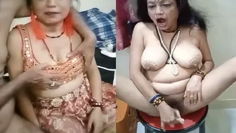 Mature Desi Aunty Playing With Dildo In Private Bedroom Session