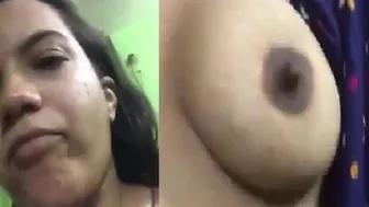 Young Girl Flashing Her Tits Taking Naughty Selfies At Home