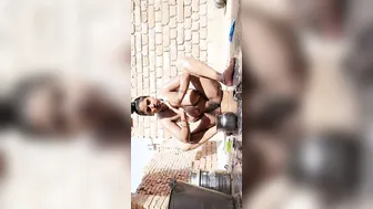 Village Wife Bathing Naked Outdoors Caught On Hidden Mobile Cam