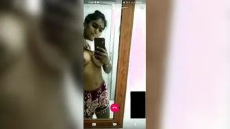 Tamil GF Flashing Her Tits During Naughty Video Call