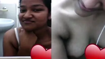 Sri Lankan GF Stripping Naked During Late Night Video Call