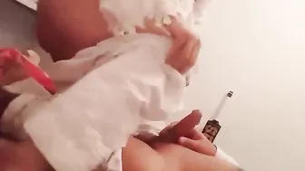 Married Wife Showing Off Her Assets While Hubby Enjoys Sucking