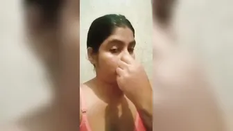 Desi Housewife Relieving Herself And Bathing Naked Outdoors