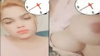 Blonde GF Teasing With Her Big Tits On Video Call Tonight