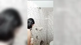 Girl Bathing Naked Showing Huge Boobs To Peeping Boyfriend